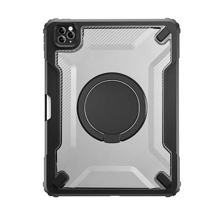 Apple iPad 10.2 2021 (9.Nesil) Wiwu Mecha Dönebilen Standlı Tablet Kılıfı Siyah