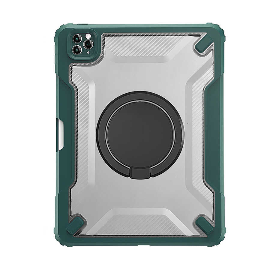 Apple iPad 10.2 2021 (9.Nesil) Wiwu Mecha Dönebilen Standlı Tablet Kılıfı Siyah