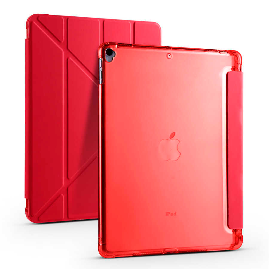 Apple iPad 10.2 (8.Nesil) Kılıf Zore Tri Folding Kalem Bölmeli Standlı Kılıf