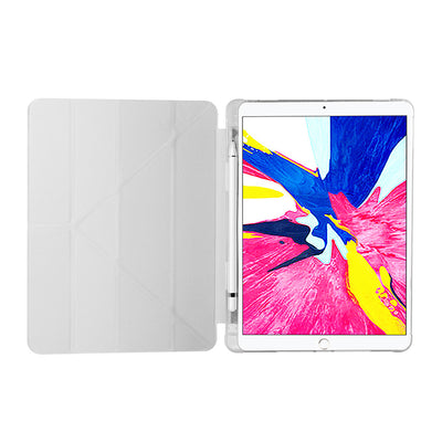 Apple iPad 10.2 (8.Nesil) Kılıf Zore Tri Folding Kalem Bölmeli Standlı Kılıf Kırmızı