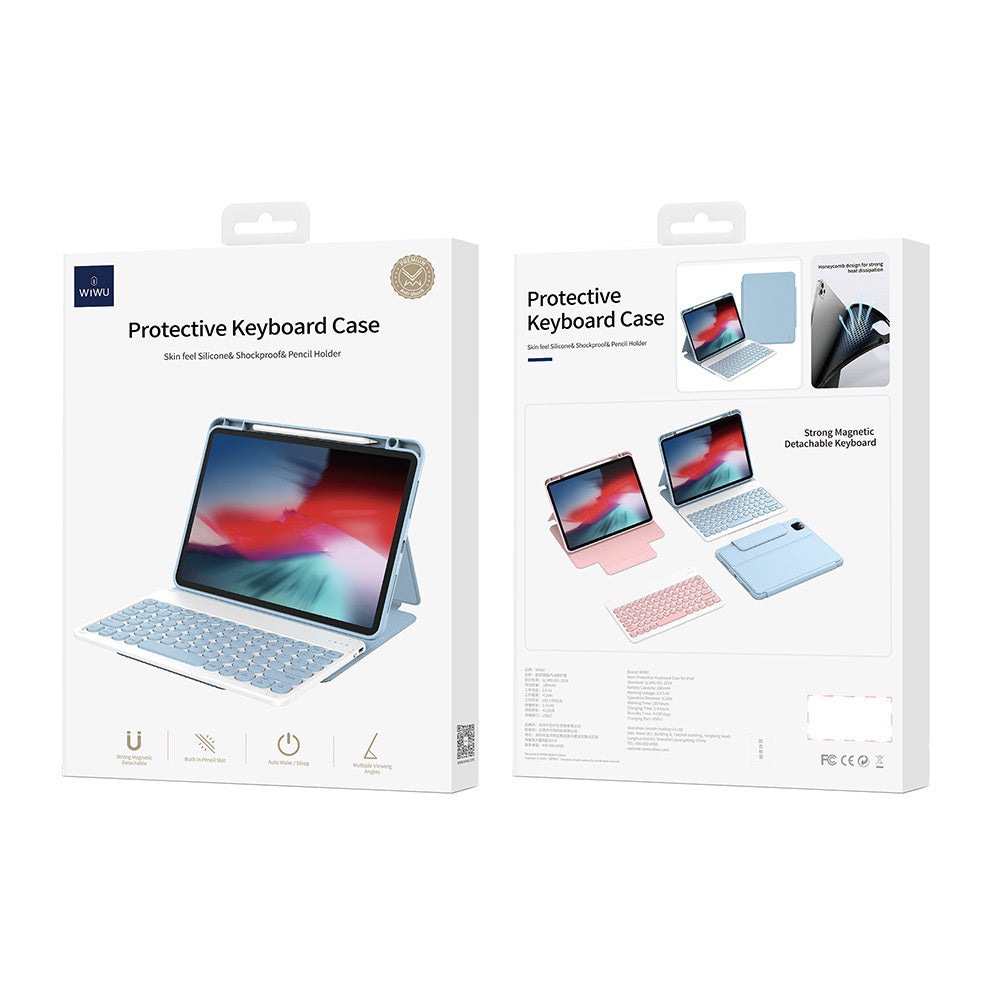 Apple iPad 10.9 2022 (10.Nesil) Wiwu Protective Gizli Kalem Bölmeli Klavyeli Kılıf