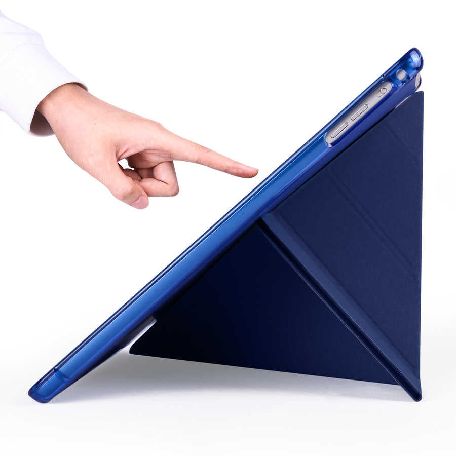 Apple iPad 9.7 2017 (5.Nesil) Kılıf Zore Tri Folding Kalem Bölmeli Standlı Kılıf Koyu Yeşil