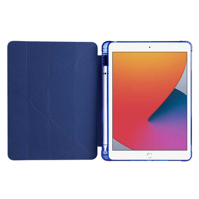 Apple iPad 9.7 2017 (5.Nesil) Kılıf Zore Tri Folding Kalem Bölmeli Standlı Kılıf Mavi