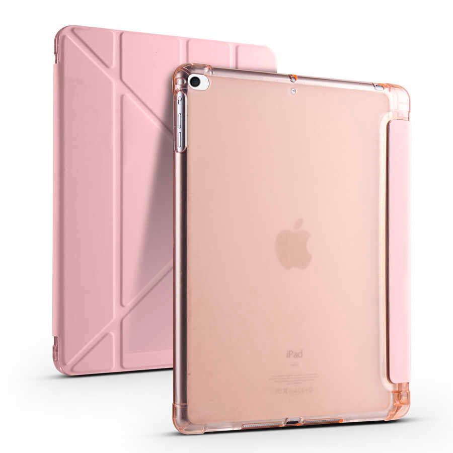 Apple iPad 9.7 2017 (5.Nesil) Kılıf Zore Tri Folding Kalem Bölmeli Standlı Kılıf