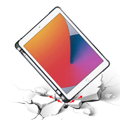 Apple iPad 9.7 2018 (6.Nesil) Kılıf Zore Tri Folding Kalem Bölmeli Standlı Kılıf Siyah