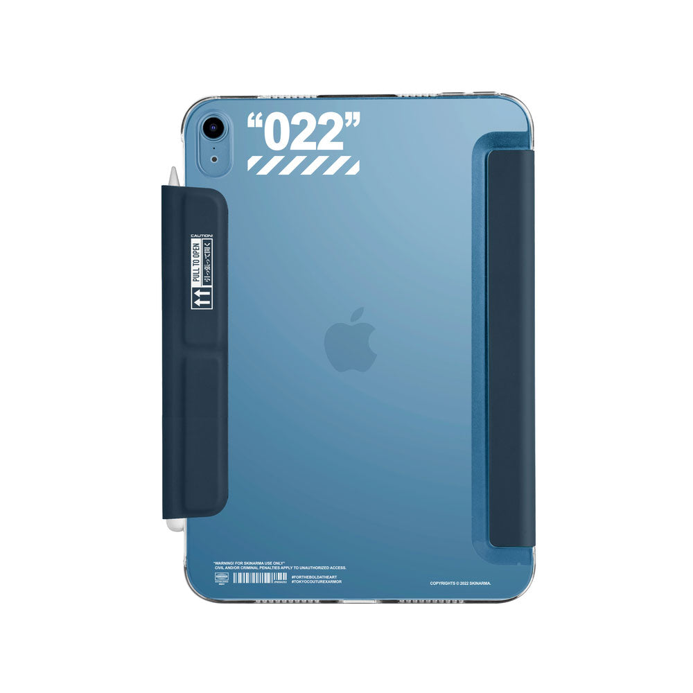 Apple iPad Air 10.9 2020 (4.Nesil) Kılıf SkinArma Kalemlikli Arkası Şeffaf Standlı Magnetik Taihi Sora Kılıf Mavi