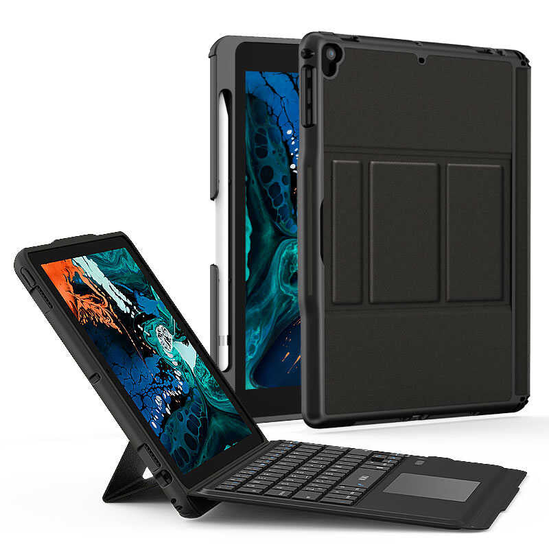Apple iPad Air 10.9 2020 (4.Nesil) Wiwu Keyboard Folio Kablosuz Klavyeli Kılıf Siyah