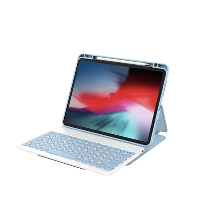 Apple iPad Air 10.9 2020 (4.Nesil) Wiwu Protective Gizli Kalem Bölmeli Klavyeli Kılıf Pembe