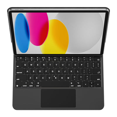 Apple iPad 10.Nesil 2022 10.9" Klavyeli Kılıf Touchpad Klavye Aydınlatmalı Wiwu KX005 Keyboard Siyah