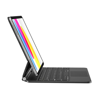 Apple iPad 10.Nesil 2022 10.9" Klavyeli Kılıf Touchpad Klavye Aydınlatmalı Wiwu KX005 Keyboard Siyah