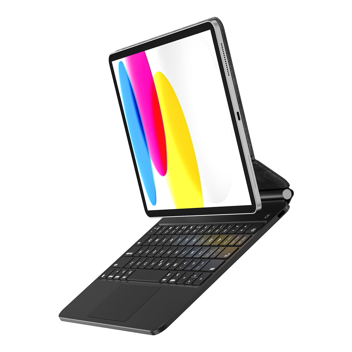 Apple iPad 10.Nesil 2022 10.9" Klavyeli Kılıf Touchpad Klavye Aydınlatmalı Wiwu KX005 Keyboard Siyah