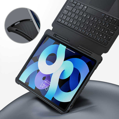 Apple iPad Air 10.9 2022 (5.Nesil) Benks Multifunctional Kablosuz Klavyeli Kılıf Siyah