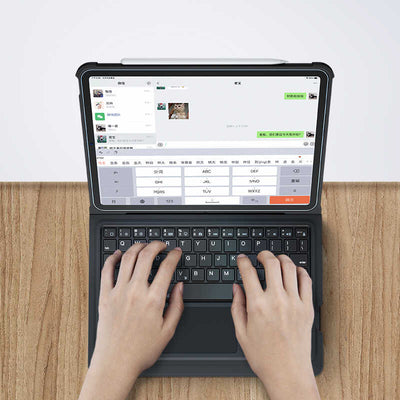 Apple iPad Air 10.9 2022 (5.Nesil) Benks Multifunctional Kablosuz Klavyeli Kılıf Siyah