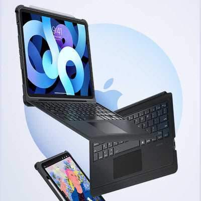 Apple iPad Air 10.9 2022 (5.Nesil) Benks Multifunctional Kablosuz Klavyeli Kılıf Siyah