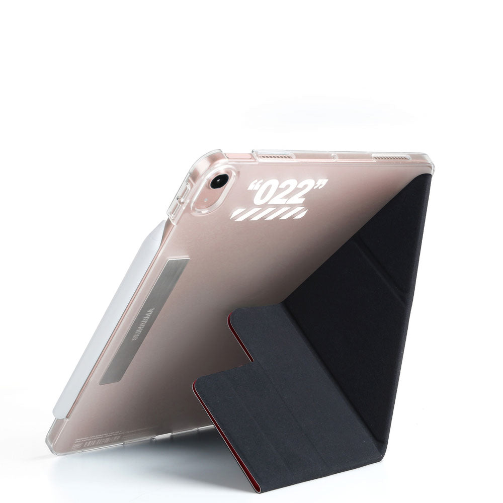 Apple iPad Air 10.9 2022 (5.Nesil) Kılıf SkinArma Kalemlikli Arkası Şeffaf Standlı Magnetik Taihi Sora Kılıf Kırmızı