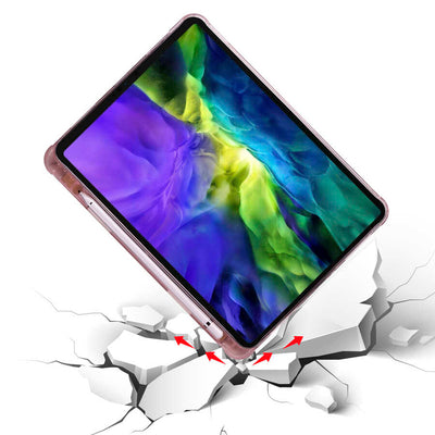 Apple iPad Air 10.9 2022 (5.Nesil) Kılıf Zore Tri Folding Kalem Bölmeli Standlı Kılıf Mor