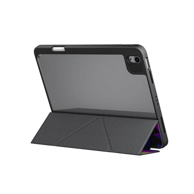 Apple iPad Air 11 2024 Kılıf SkinArma Holografik Tasarımlı Arkası Şeffaf Çıkarılabilir Magnetik Kira Kobai Kılıf Gümüş