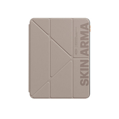 iPad Air 11 2024 Kılıf SkinArma Kabartma Baskı Tasarımlı 360 Tam Koruma Arkası Şeffaf Standlı Gamma Kılıf