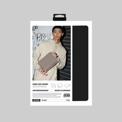 iPad Air 11 2024 Kılıf SkinArma Kabartma Baskı Tasarımlı 360 Tam Koruma Arkası Şeffaf Standlı Gamma Kılıf