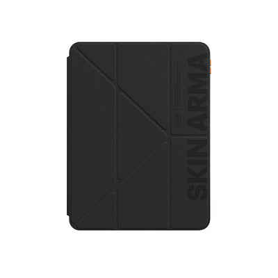 Apple iPad Air 11 2024 Kılıf SkinArma Kabartma Baskı Tasarımlı 360 Tam Koruma Arkası Şeffaf Standlı Gamma Kılıf Mavi Açık
