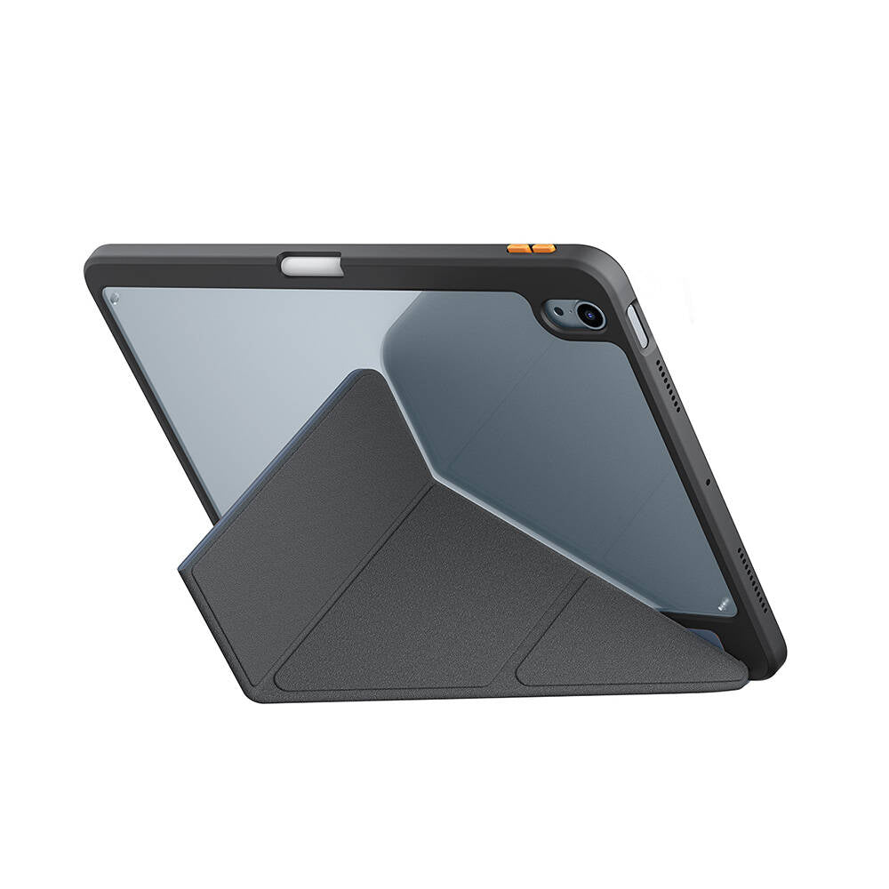 iPad Air 11 2024 Kılıf SkinArma Kabartma Baskı Tasarımlı 360 Tam Koruma Arkası Şeffaf Standlı Gamma Kılıf