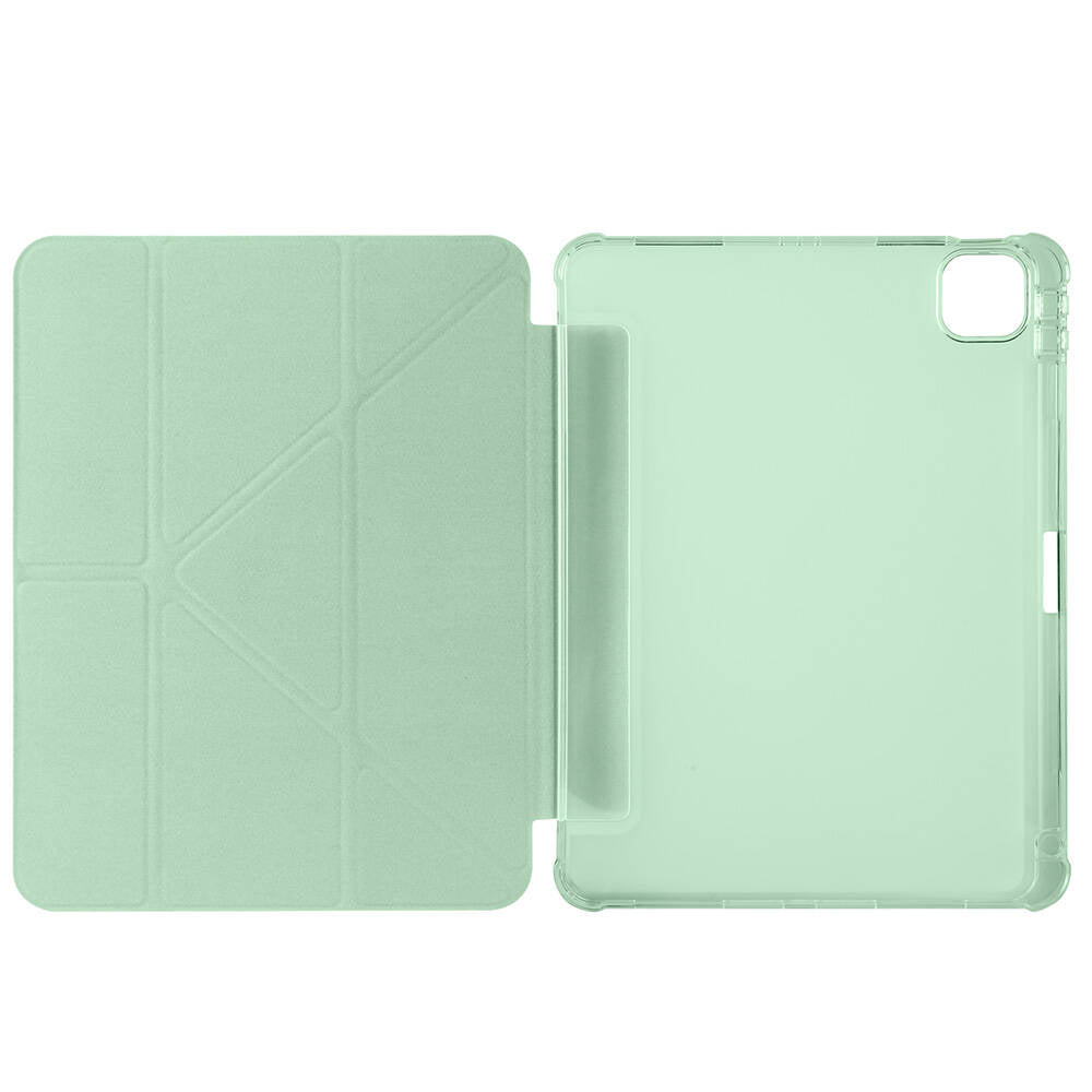 Apple iPad Air 11 2024 Kılıf Zore Tri Folding Kalem Bölmeli Standlı Kılıf Gri
