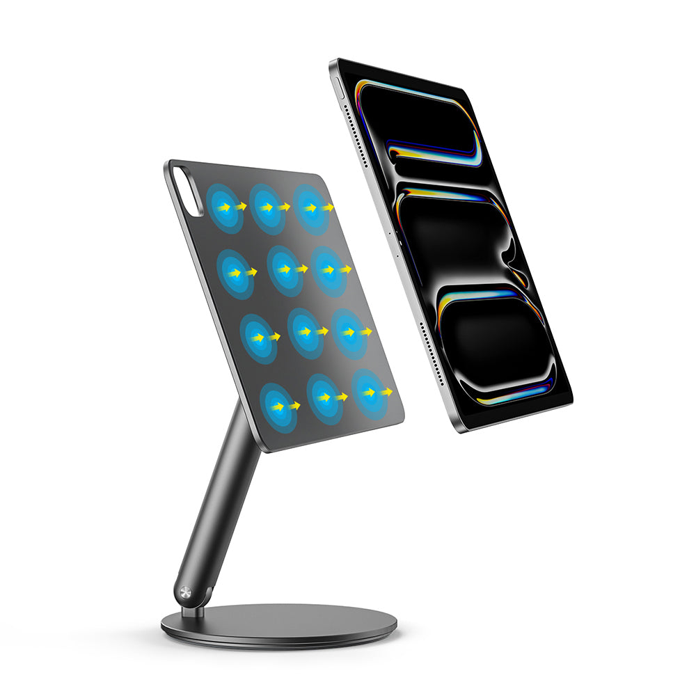 Apple iPad Air 11 2024 Wiwu ZM-310 360 Derece Dönebilen Magnetik Başlıklı Tablet Standı Gri