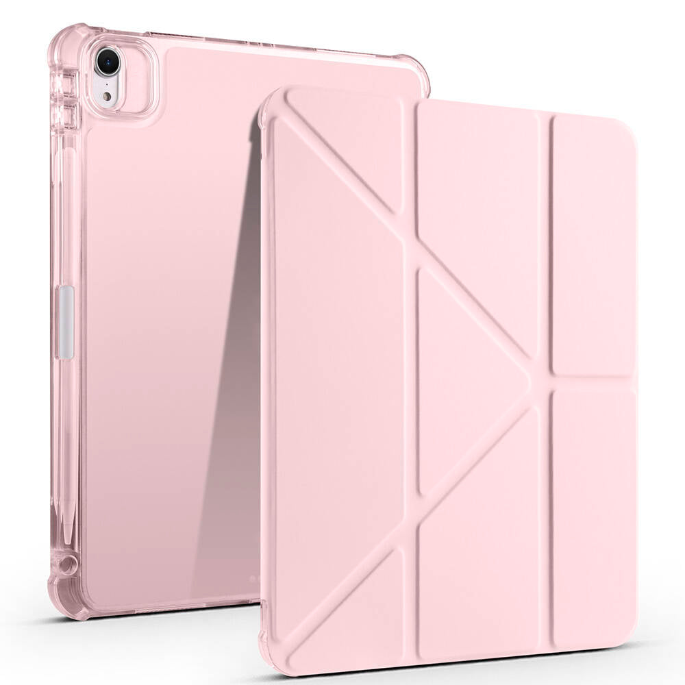 Apple iPad Air 11 2025 M3 Kılıf Zore Tri Folding Kalem Bölmeli Standlı Kılıf Rose Gold