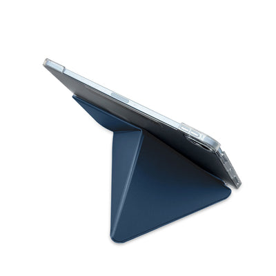 Apple iPad Air 11 2025 M3 Raptic Clear Folio Airbagli Şeffaf Kapaklı Katlanabilir Standlı Kılıf Lacivert