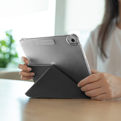 Apple iPad Air 11 2025 M3 Raptic Clear Folio Airbagli Şeffaf Kapaklı Katlanabilir Standlı Kılıf Lacivert