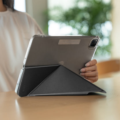 iPad Air 11 2025 M3 Raptic Clear Folio Airbagli Şeffaf Kılıflı Katlanabilir Standlı Kılıf