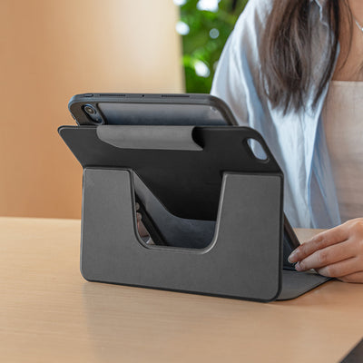 Apple iPad Air 11 2025 M3 Raptic Spin Detachable Folio PU Ayrılabilir Kalem Bölmeli Standlı Kılıf Siyah