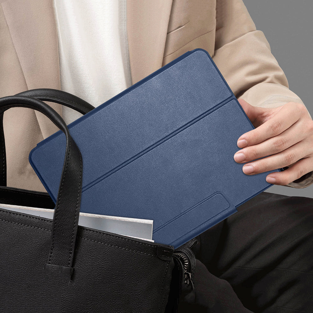 Apple iPad Air 11 2025 M3 Raptic Spin Detachable Folio PU Ayrılabilir Kalem Bölmeli Standlı Kılıf Lacivert