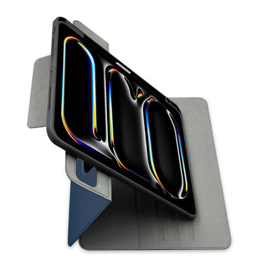 Apple iPad Air 11 2025 M3 Raptic Spin Detachable Folio PU Ayrılabilir Kalem Bölmeli Standlı Kılıf Lacivert