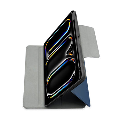 Apple iPad Air 11 2025 M3 Raptic Spin Detachable Folio PU Ayrılabilir Kalem Bölmeli Standlı Kılıf Lacivert