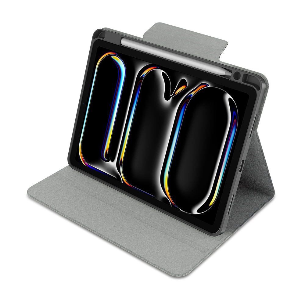 Apple iPad Air 13 2024 Raptic Spin Detachable Folio PU Ayrılabilir Kalem Bölmeli Standlı Kılıf Siyah
