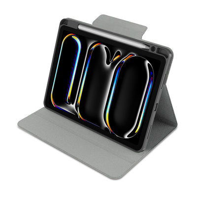 Apple iPad Air 13 2024 Raptic Spin Detachable Folio PU Ayrılabilir Kalem Bölmeli Standlı Kılıf Siyah
