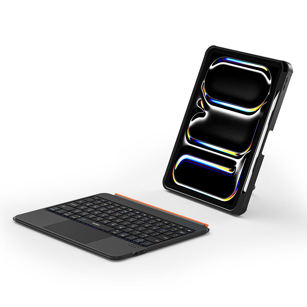iPad Air 13 2024 Wiwu MK-007 Combo Pro Kalem Bölmeli Klavyeli Standlı Kılıf