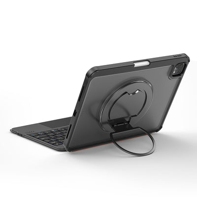Apple iPad Air 13 2024 Wiwu MK-007 Combo Pro Kalem Bölmeli Klavyeli Standlı Kılıf Siyah