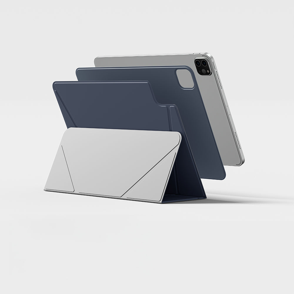 Apple iPad Air 13 2025 M3 Amazingthing Matte Pro Mag Folio Katlanabilir Magnetik Standlı Kılıf Mavi