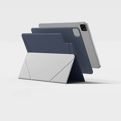 Apple iPad Air 13 2025 M3 Amazingthing Matte Pro Mag Folio Katlanabilir Magnetik Standlı Kılıf Mavi