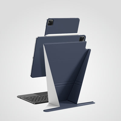 Apple iPad Air 13 2025 M3 Amazingthing Matte Pro Mag Folio Katlanabilir Magnetik Standlı Kılıf Mavi