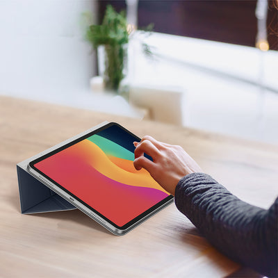 Apple iPad Air 13 2025 M3 Amazingthing Matte Pro Mag Folio Katlanabilir Magnetik Standlı Kılıf Mavi
