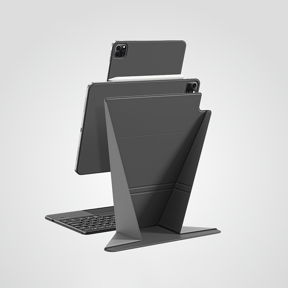Apple iPad Air 13 2025 M3 Amazingthing Matte Pro Mag Folio Katlanabilir Magnetik Standlı Kılıf Mavi