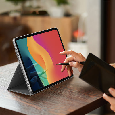 Apple iPad Air 13 2025 M3 Amazingthing Matte Pro Mag Folio Katlanabilir Magnetik Standlı Kılıf Mavi