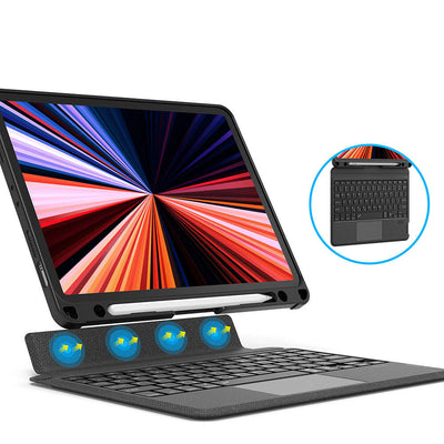 Apple iPad Air 13 2025 M3 Wiwu Mag Touch Klavyeli Standlı Kılıf Siyah