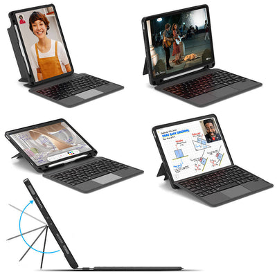 Apple iPad Air 13 2025 M3 Wiwu Mag Touch Klavyeli Standlı Kılıf Siyah