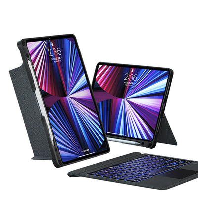 Apple iPad Air 13 2025 M3 Wiwu Mag Touch Klavyeli Standlı Kılıf Siyah