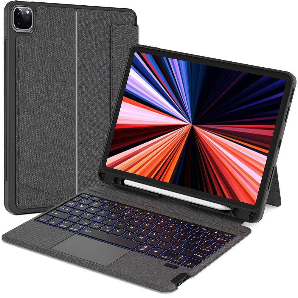 Apple iPad Air 13 2025 M3 Wiwu Mag Touch Klavyeli Standlı Kılıf Siyah