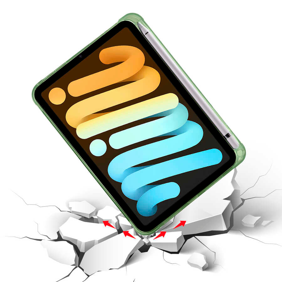 Apple iPad Mini 2021 (6.Nesil) Kılıf Zore Tri Folding Kalem Bölmeli Standlı Kılıf Lacivert